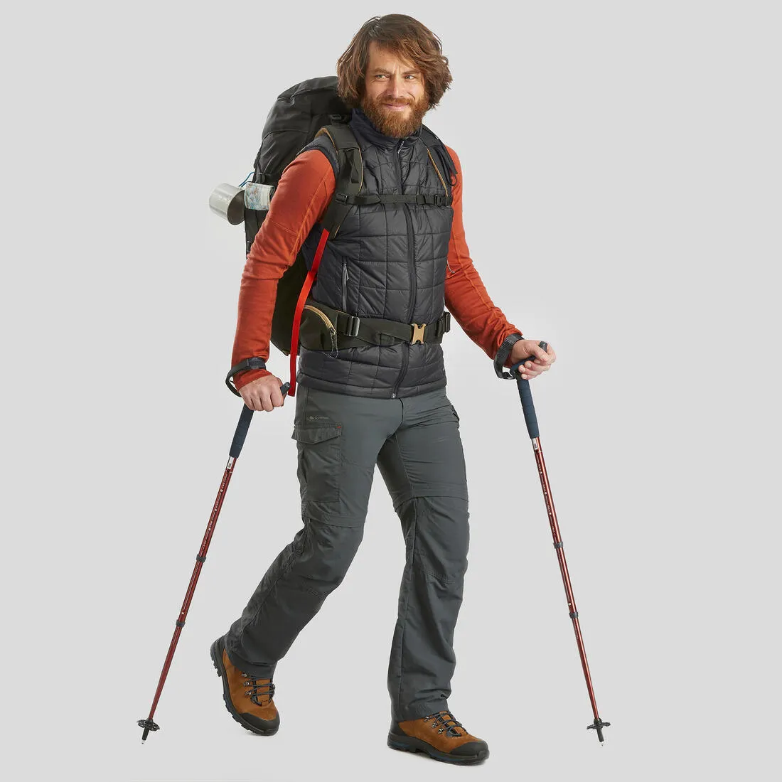 1 bâton canne de randonnée - MT100 Ergonomique vert