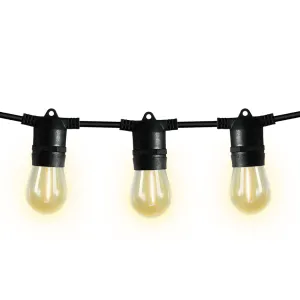 17m Festoon String Lights Solar Powered Xmas Party Waterproof outdoor