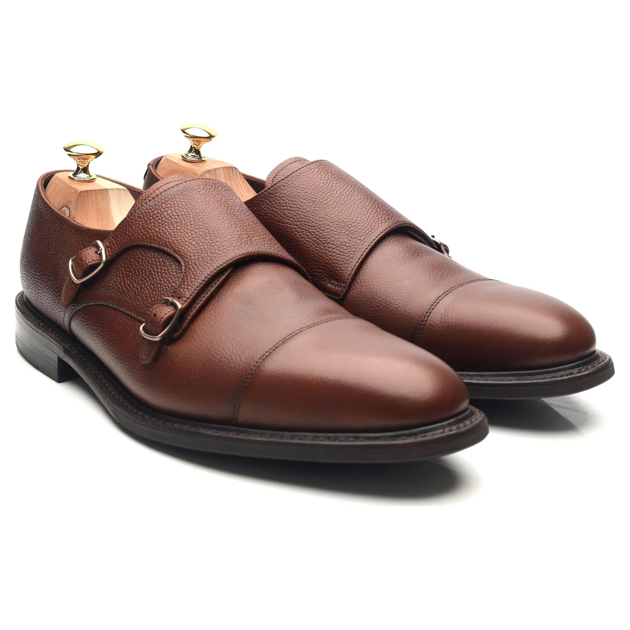 1880 'Benedict' Dark Brown Leather Double Monk Strap UK 11 F