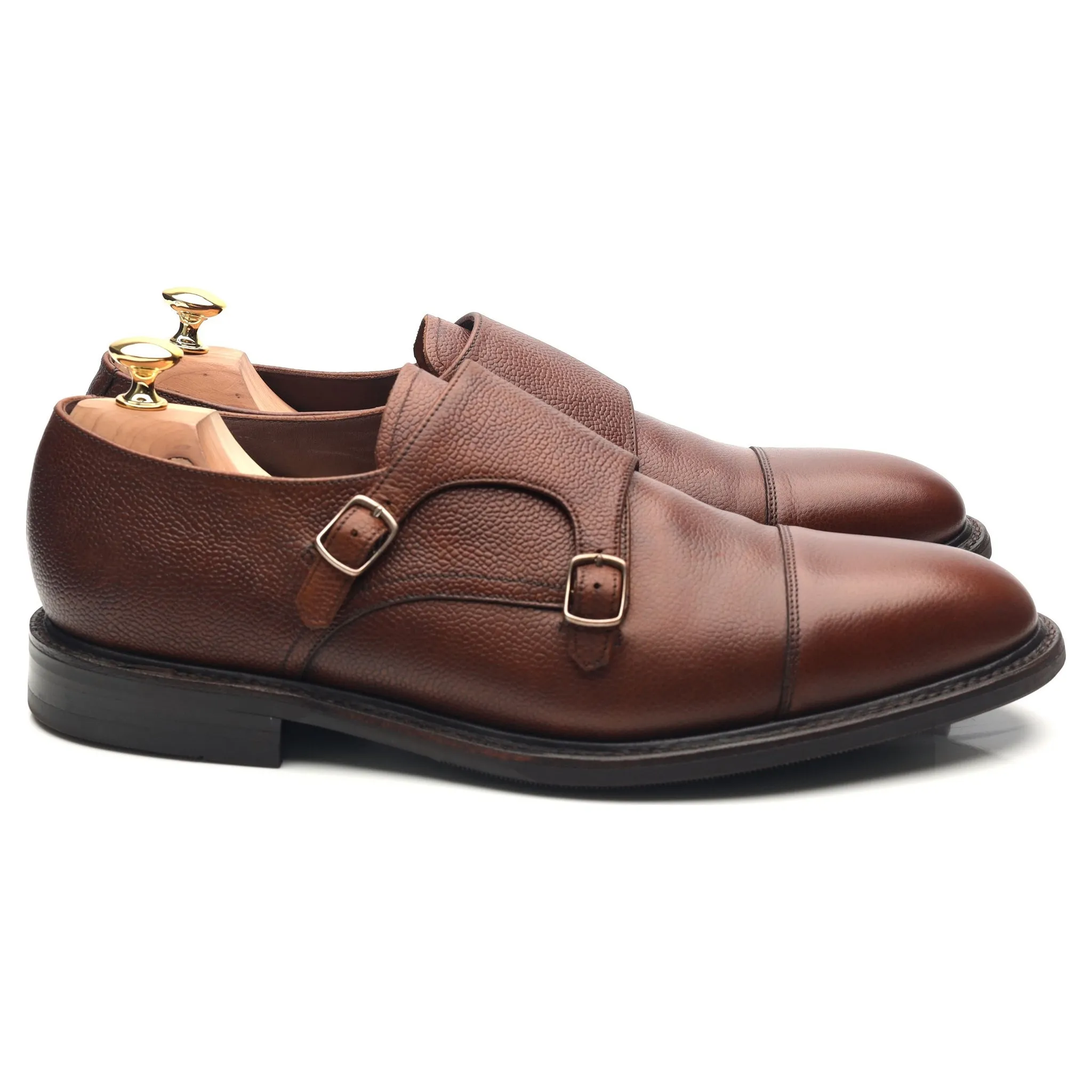 1880 'Benedict' Dark Brown Leather Double Monk Strap UK 11 F