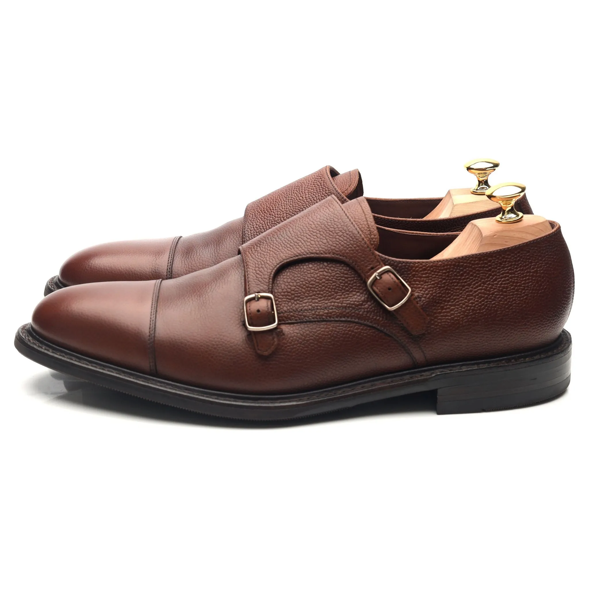1880 'Benedict' Dark Brown Leather Double Monk Strap UK 11 F