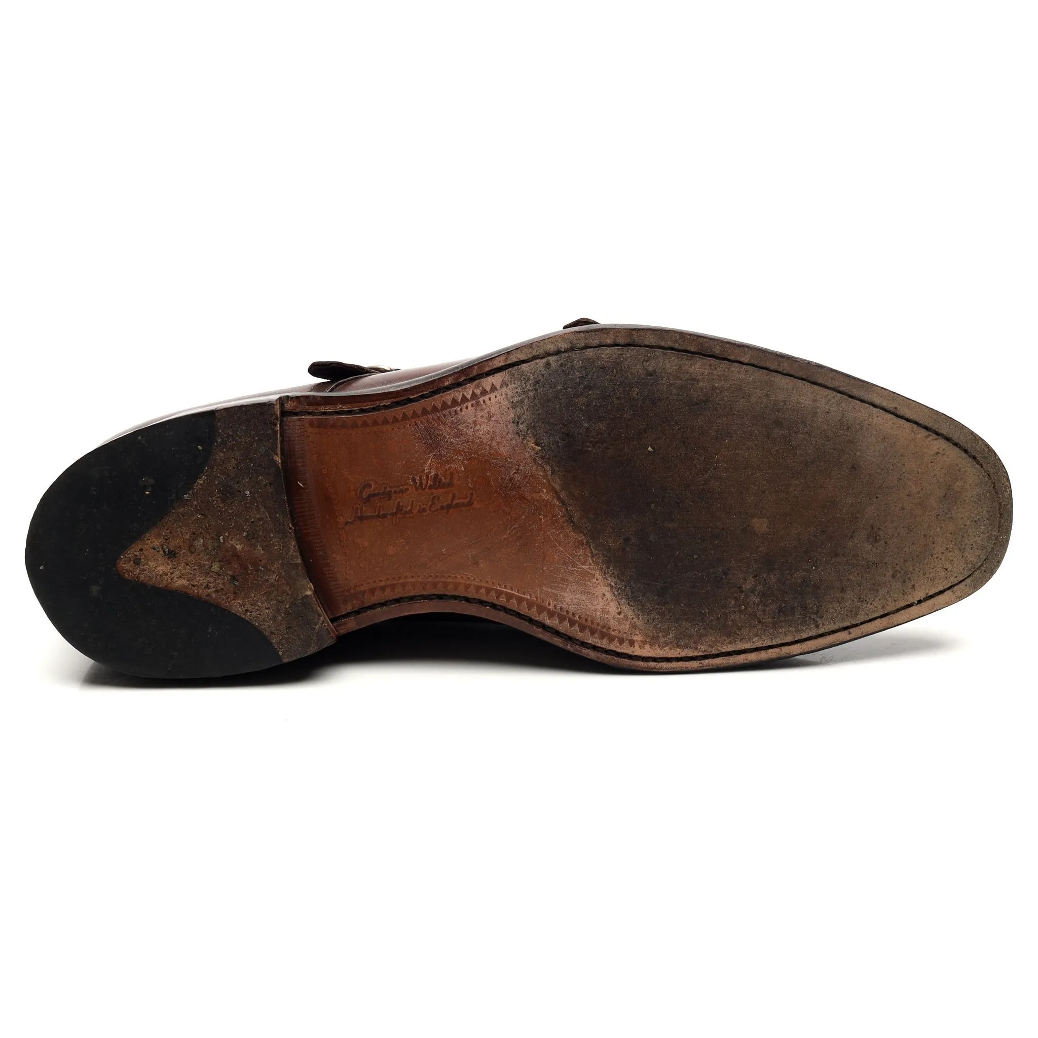 1880 'Cannon' Dark Brown Suede Double Monk Strap UK 9 F