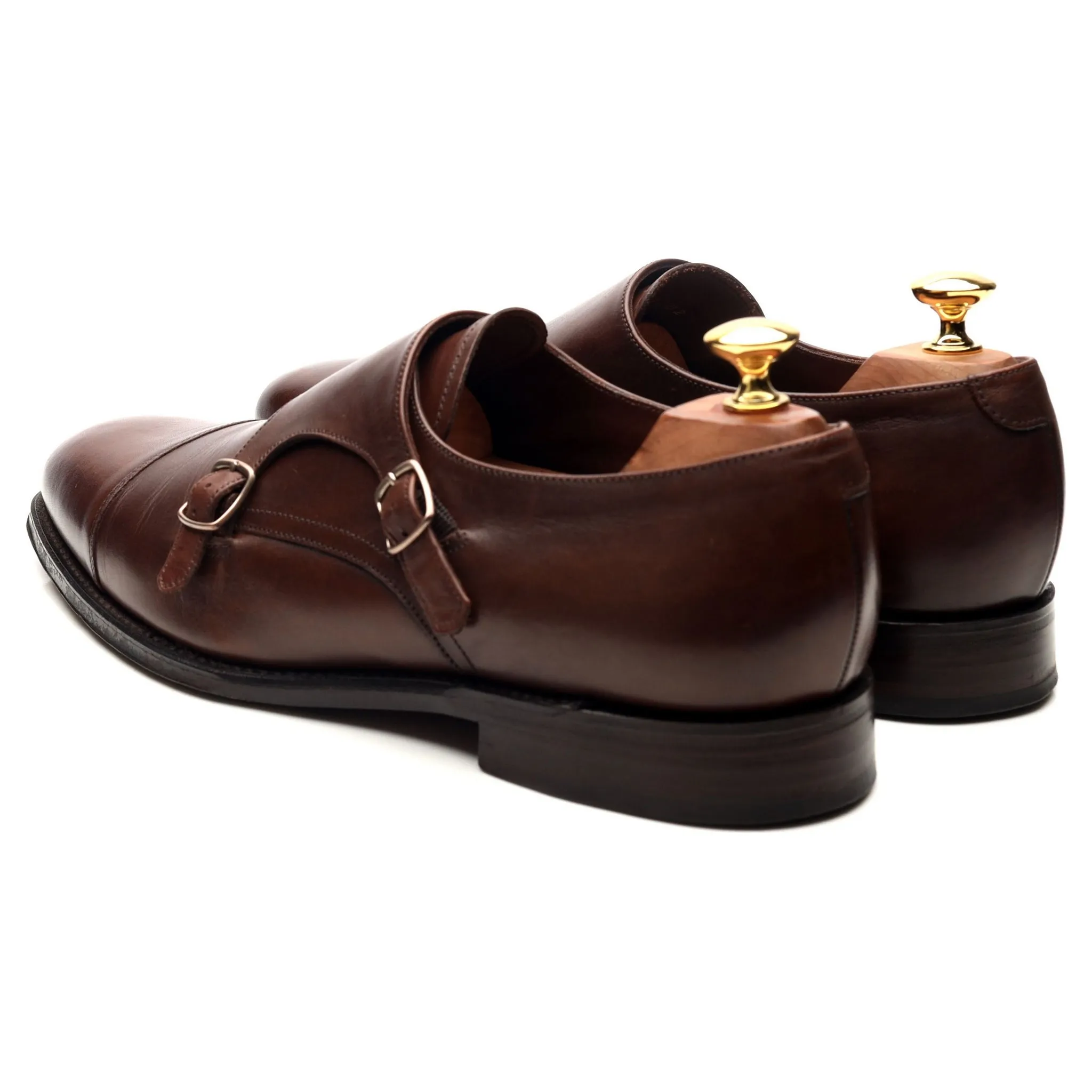 1880 'Cannon' Dark Brown Suede Double Monk Strap UK 9 F