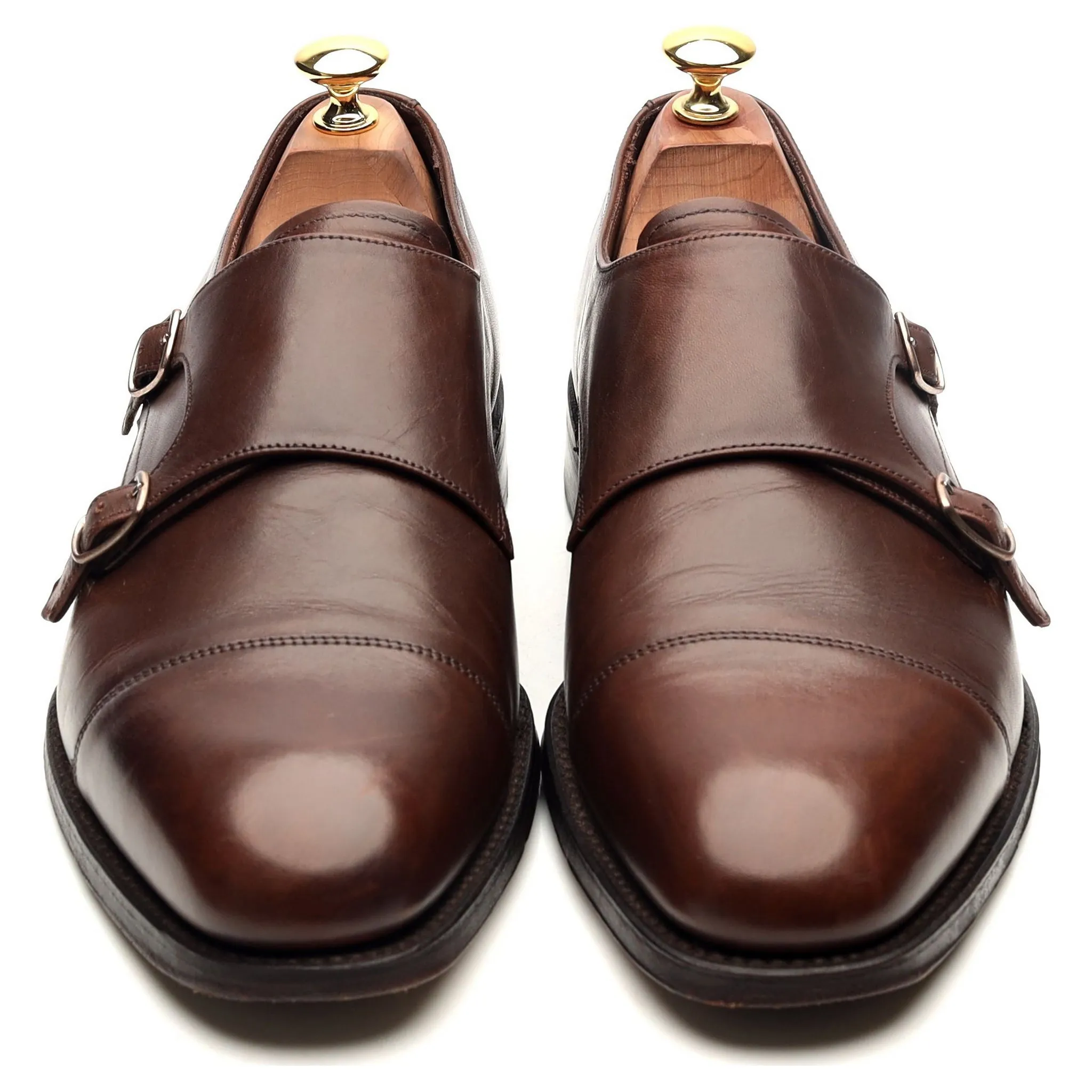 1880 'Cannon' Dark Brown Suede Double Monk Strap UK 9 F