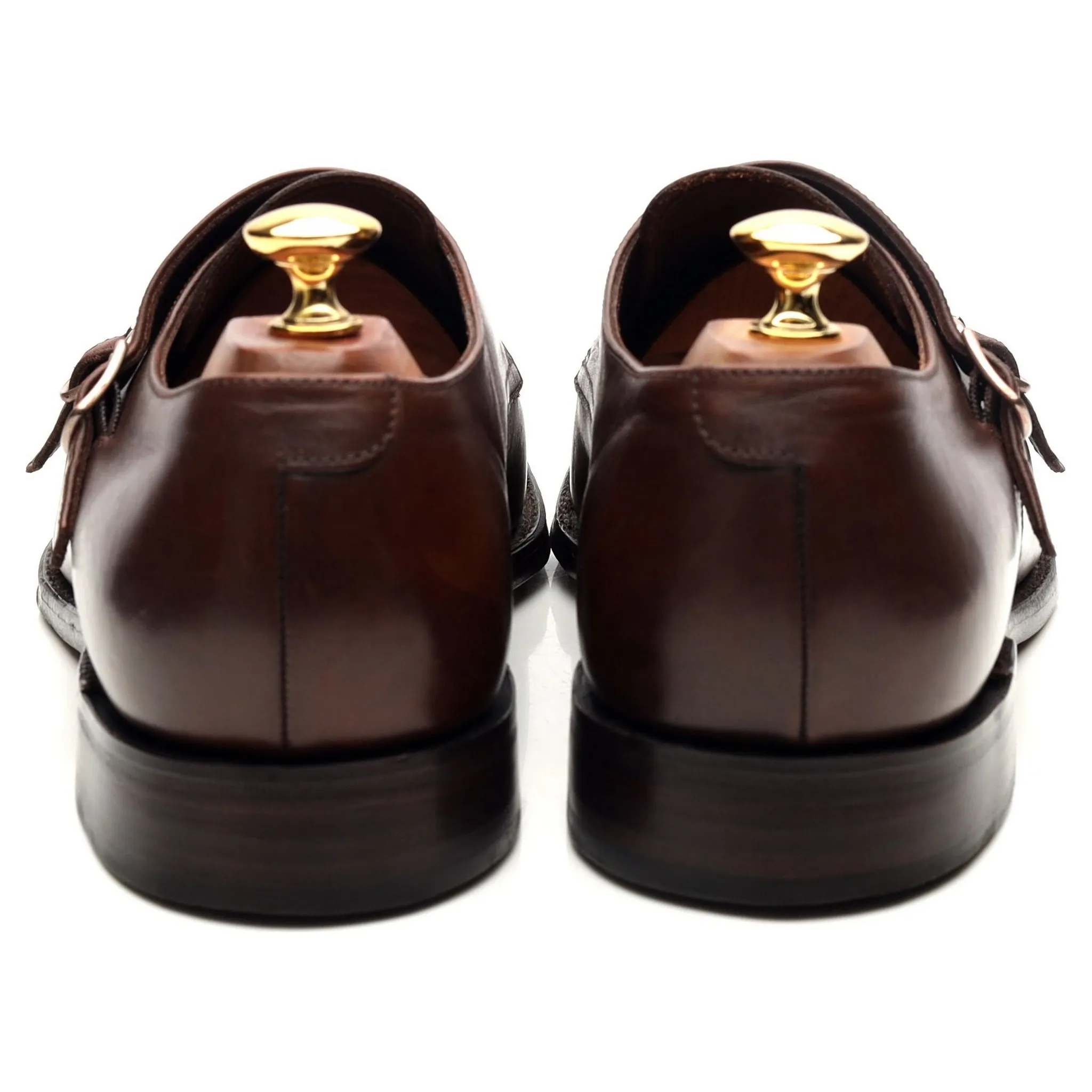 1880 'Cannon' Dark Brown Suede Double Monk Strap UK 9 F