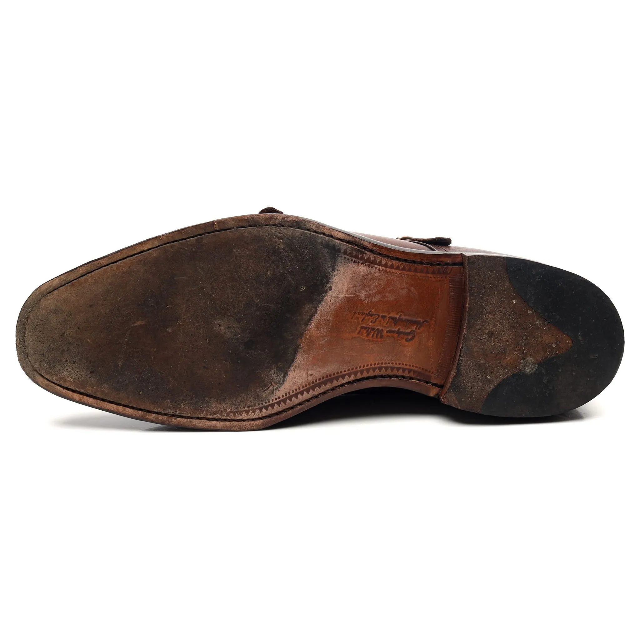 1880 'Cannon' Dark Brown Suede Double Monk Strap UK 9 F