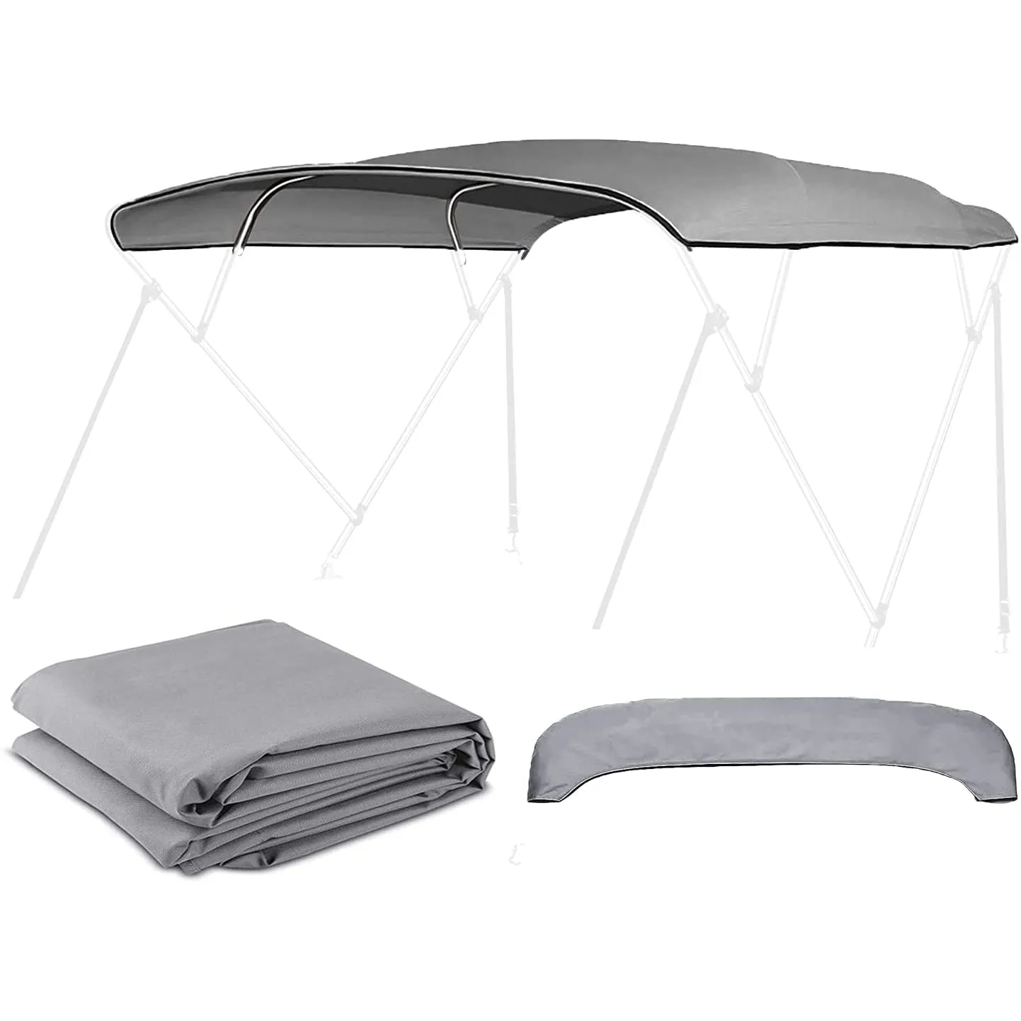 4 Bow Bimini Tops Replacement Canvas Cover (Canvas Only) Gray