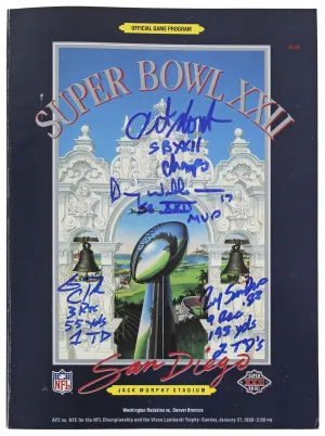(4) Williams, Monk, Clark & Sanders Signed Official SB XXII Program BAS Witness