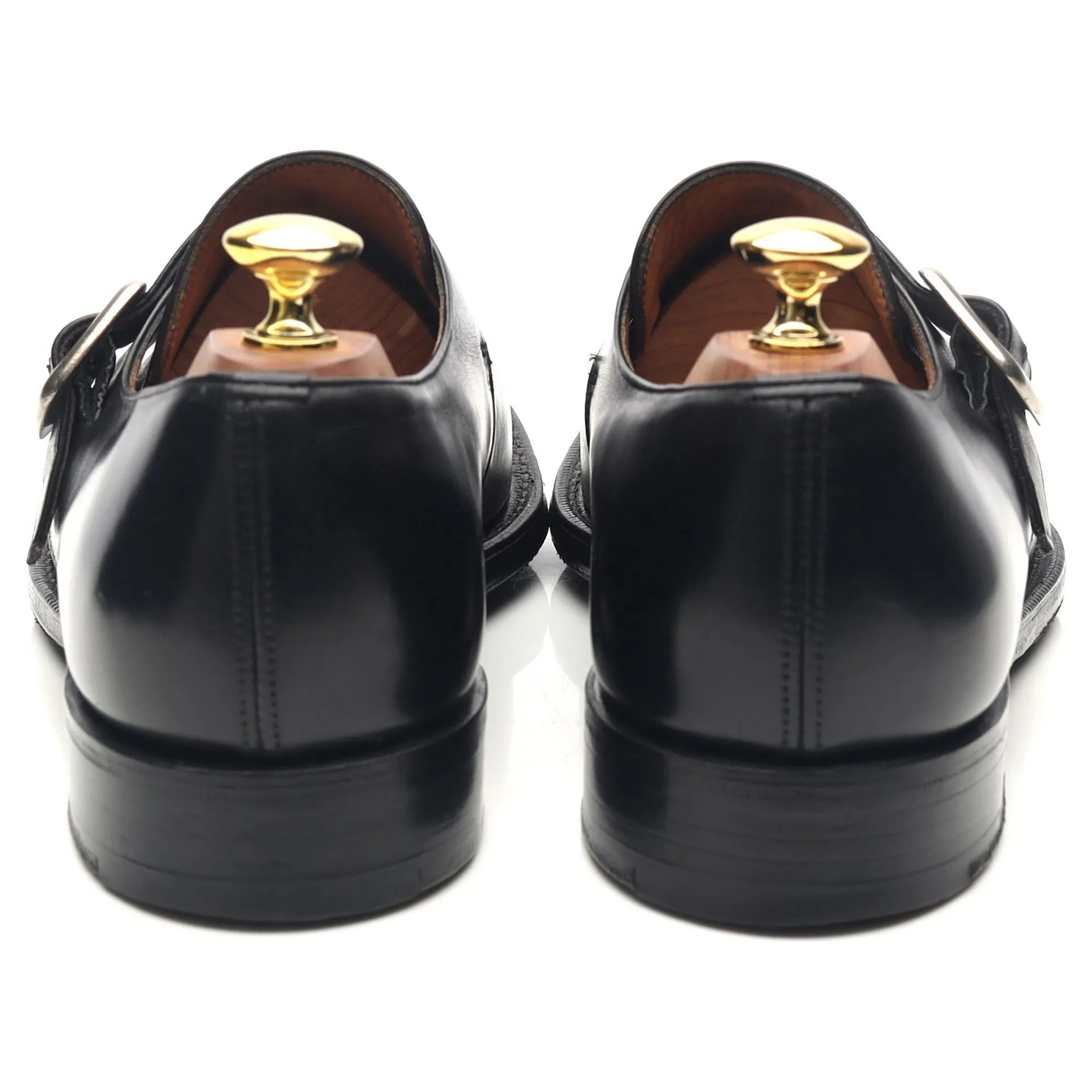 'Abington' Black Leather Monk Strap UK 8 F