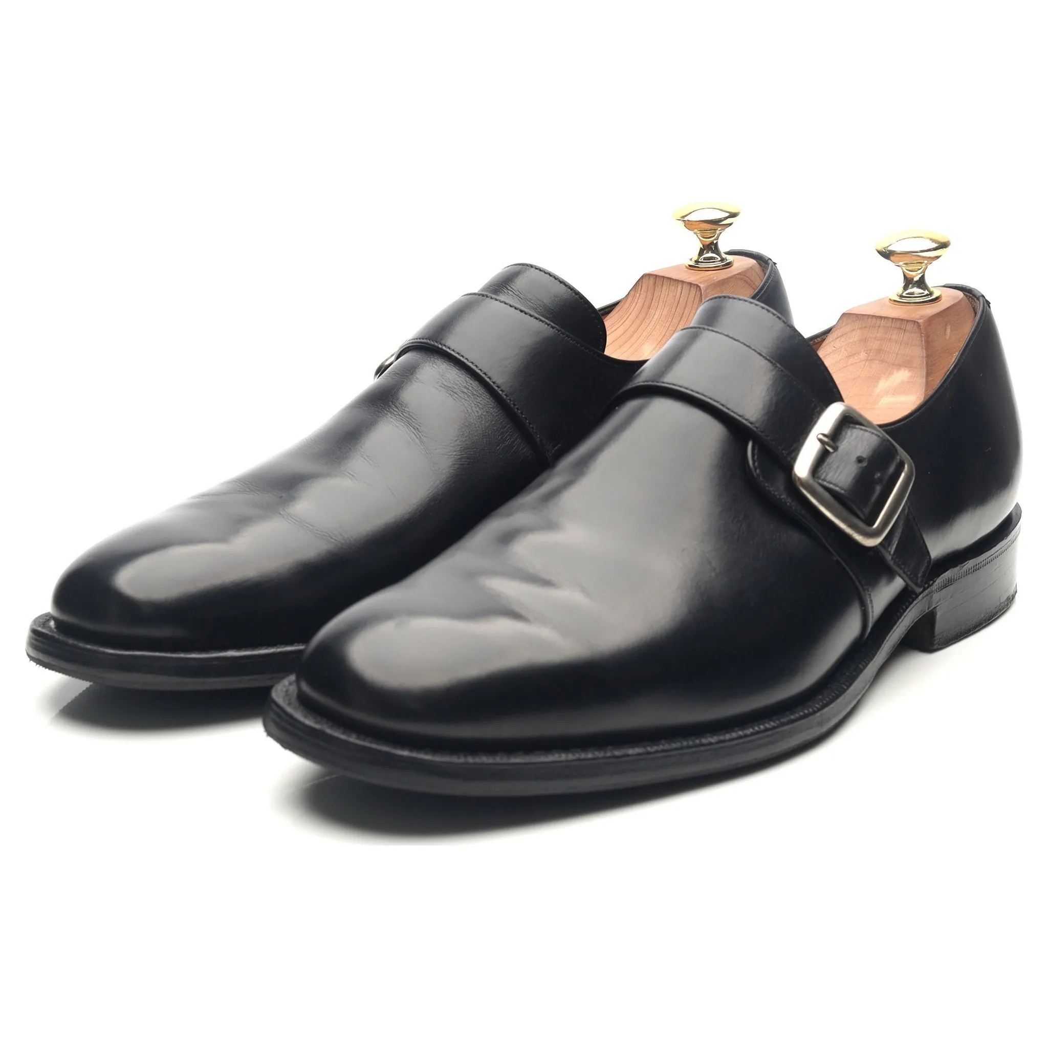 'Abington' Black Leather Monk Strap UK 8 F