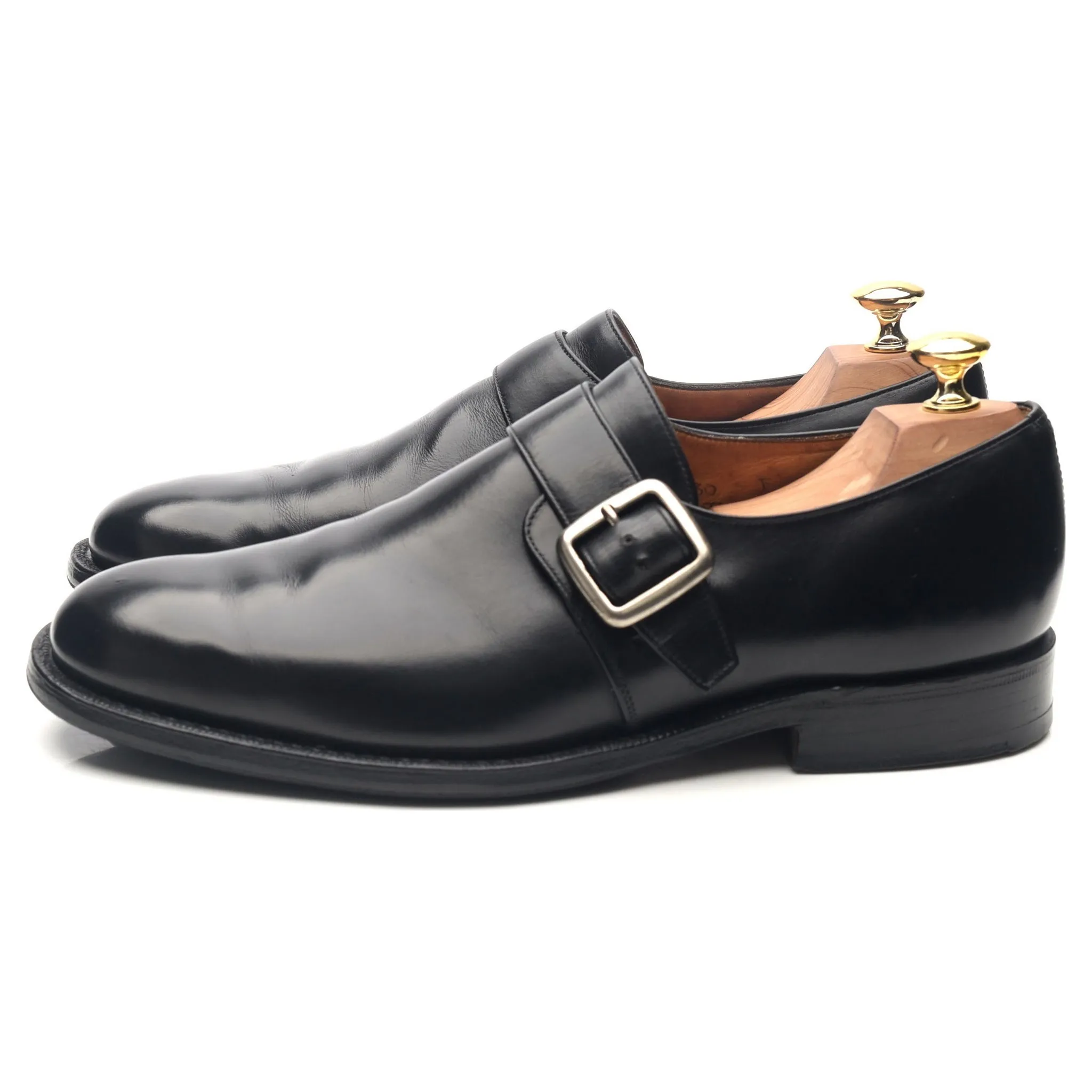 'Abington' Black Leather Monk Strap UK 8 F