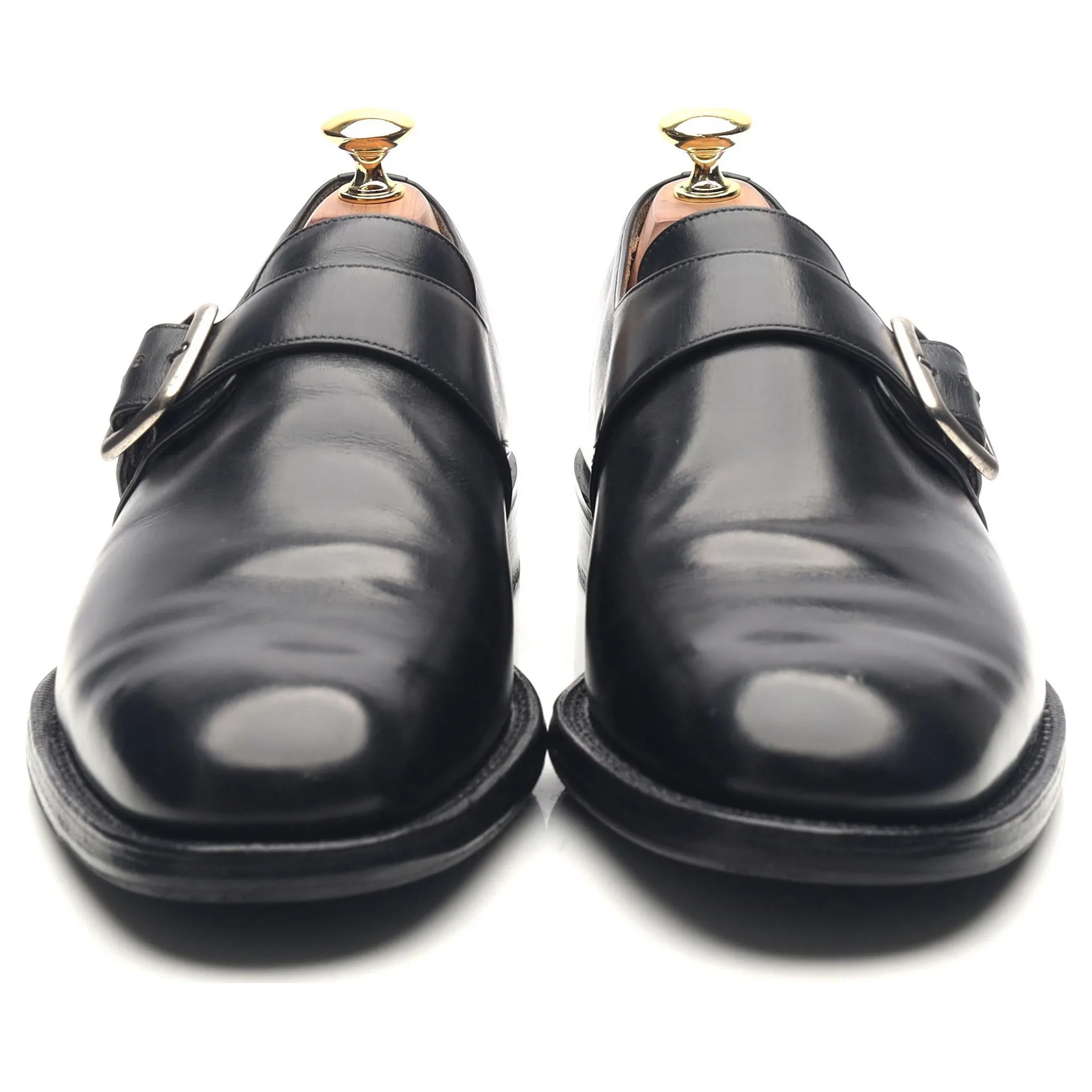 'Abington' Black Leather Monk Strap UK 8 F