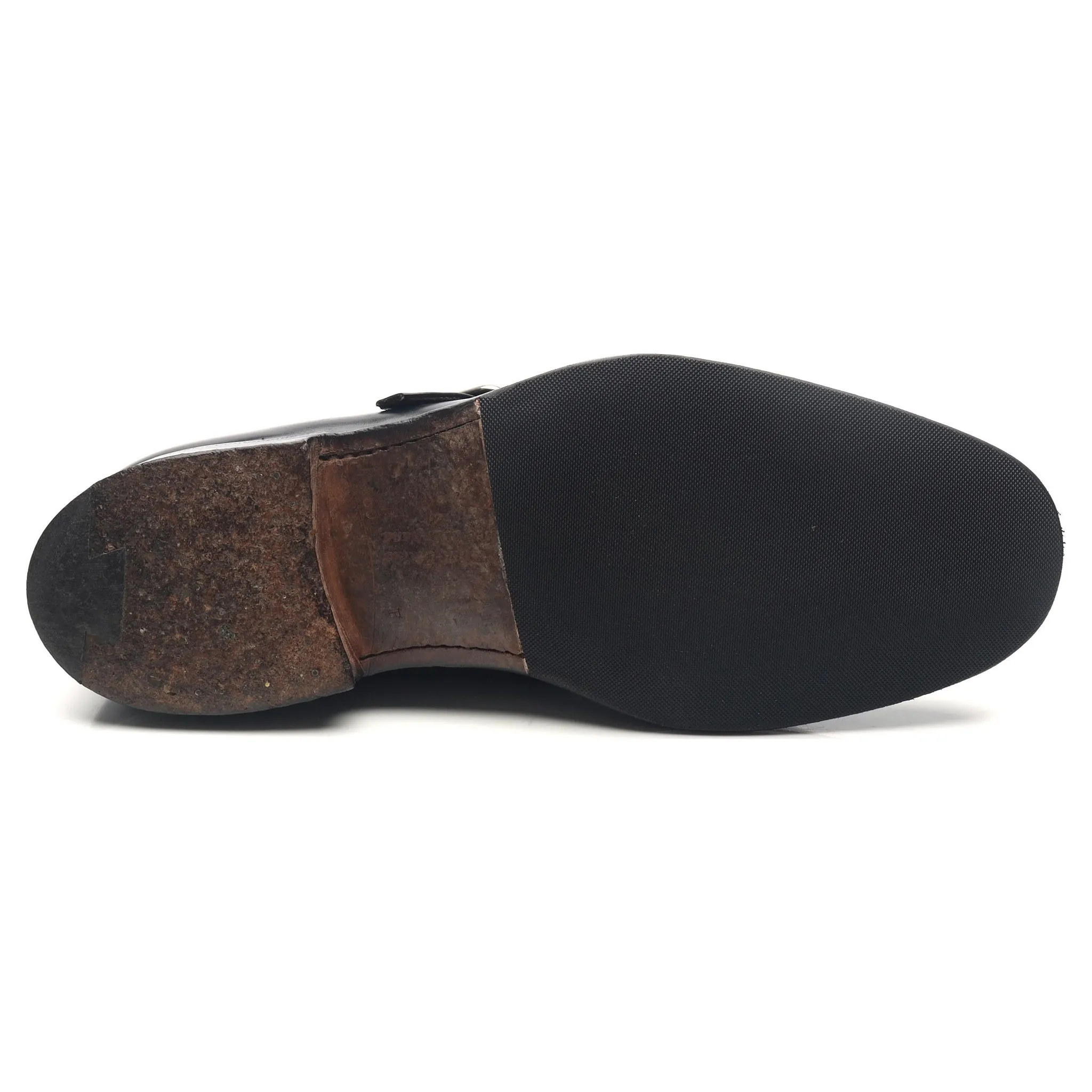 'Abington' Black Leather Monk Strap UK 8 F