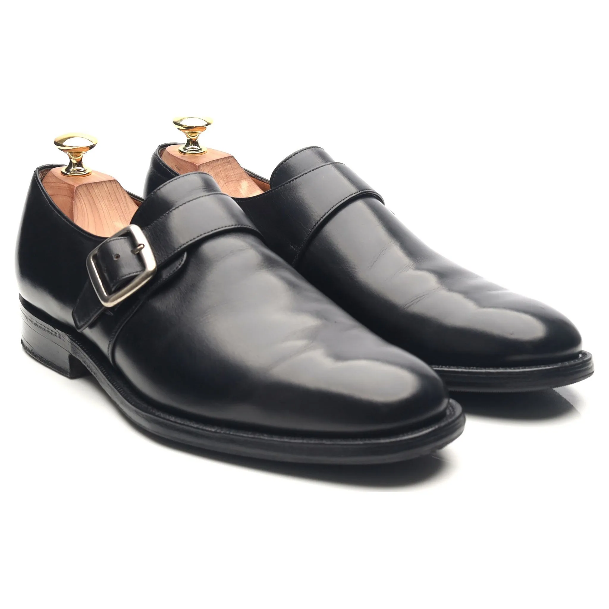 'Abington' Black Leather Monk Strap UK 8 F