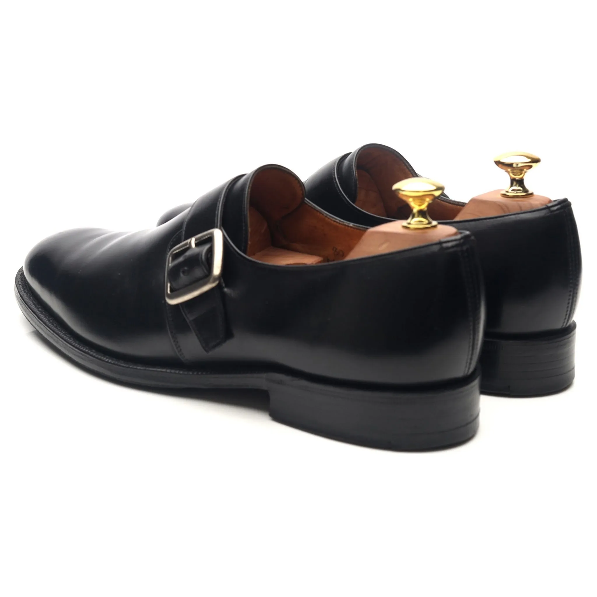 'Abington' Black Leather Monk Strap UK 8 F