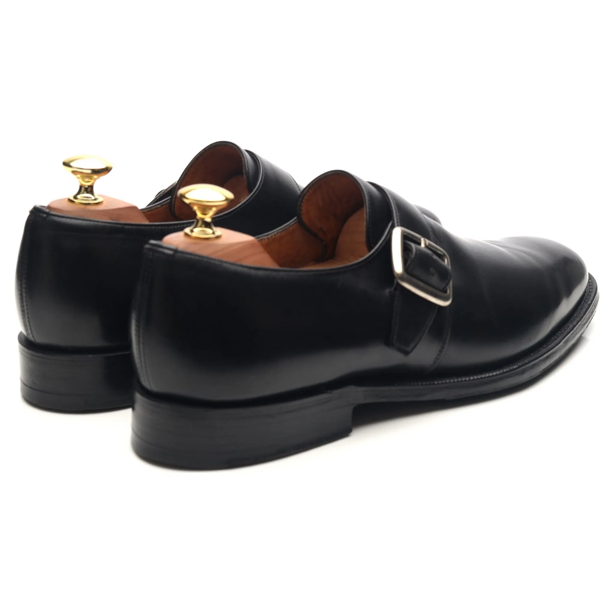 'Abington' Black Leather Monk Strap UK 8 F