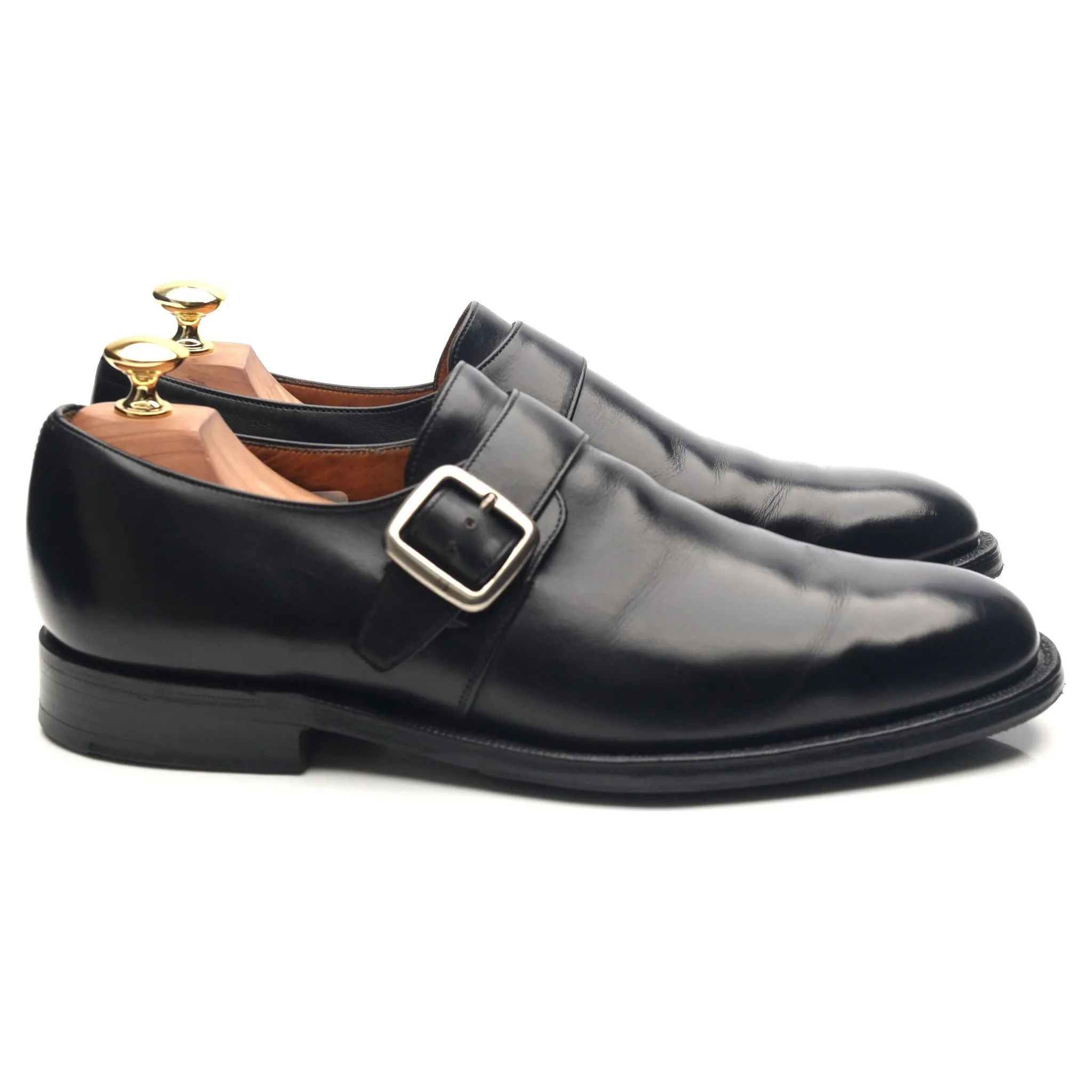 'Abington' Black Leather Monk Strap UK 8 F