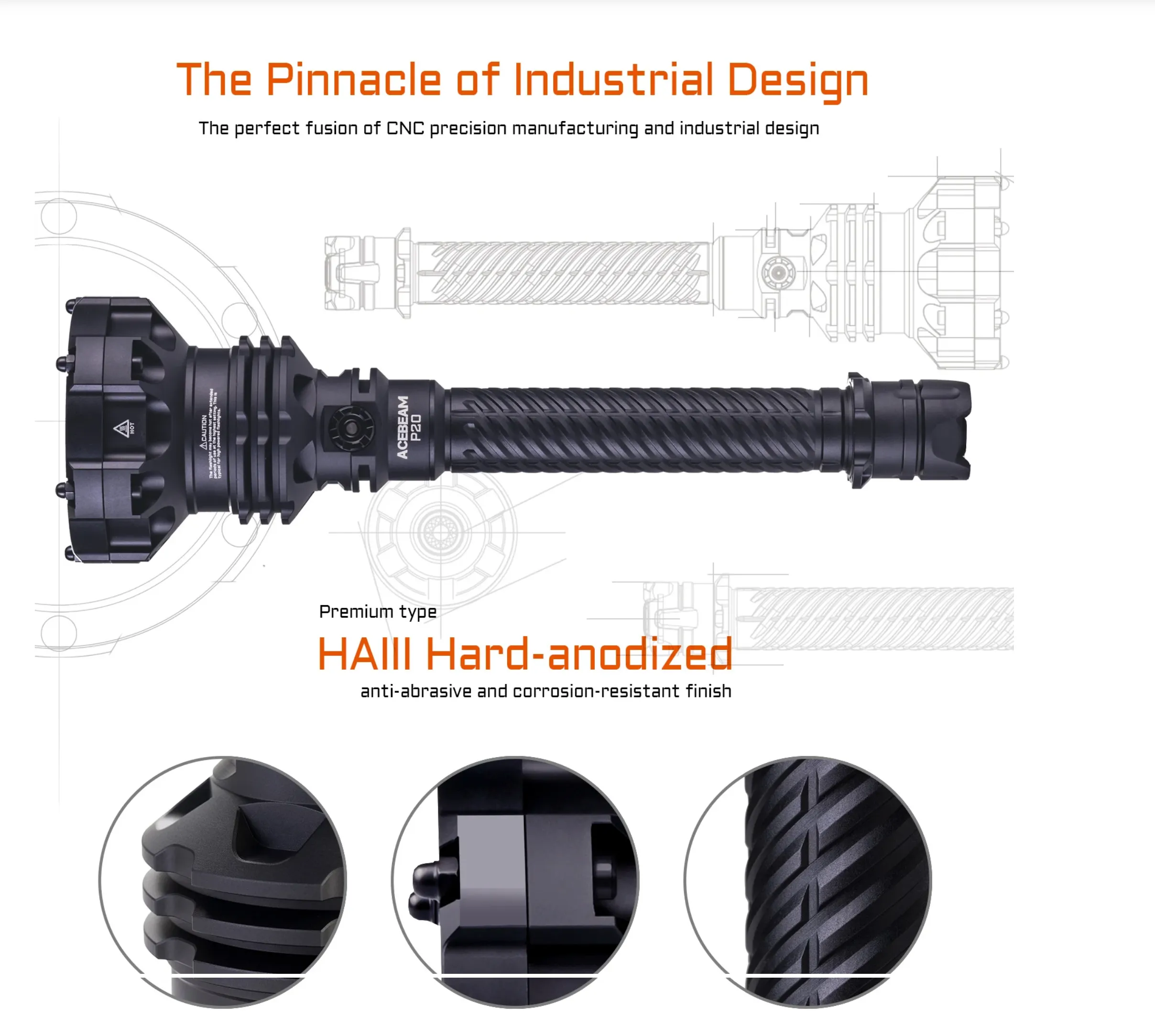 ACEBEAM P20 Professional Long Distance Flashlight