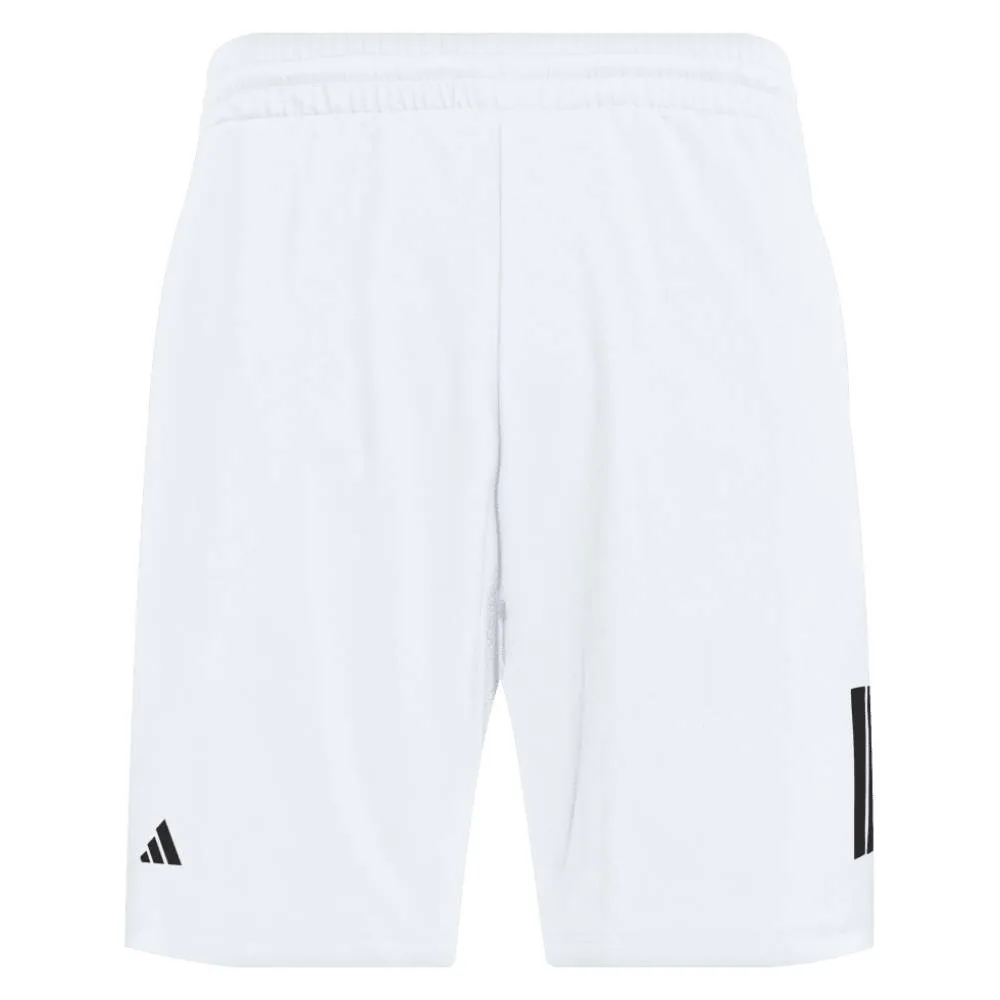 adidas Men's 3 Stripe Club Short 9-Inch(White)