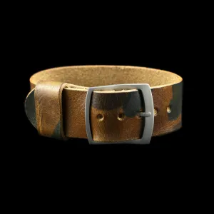 Adjustable One-Piece Leather Watch Strap, Military 101
