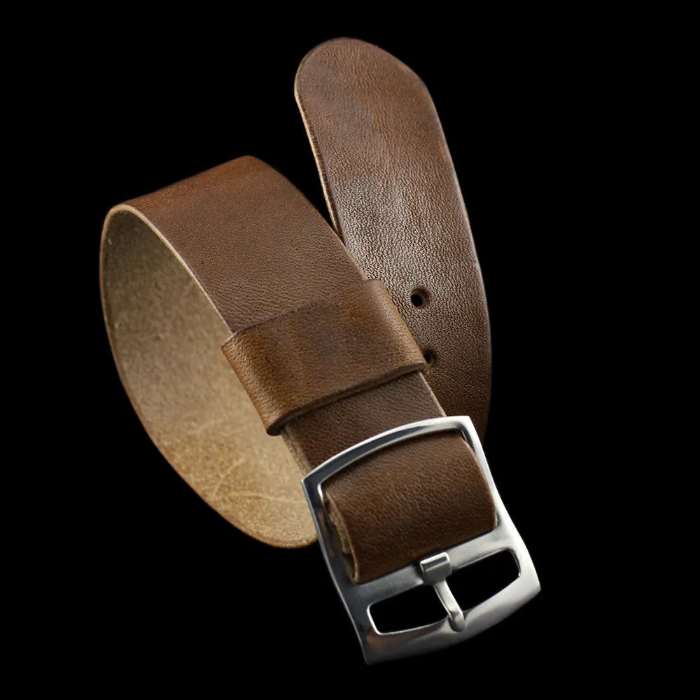 Adjustable One-Piece Leather Watch Strap, Vintage 402