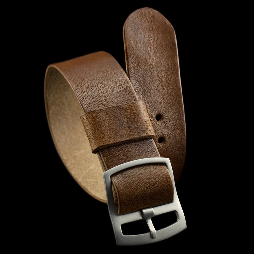 Adjustable One-Piece Leather Watch Strap, Vintage 402
