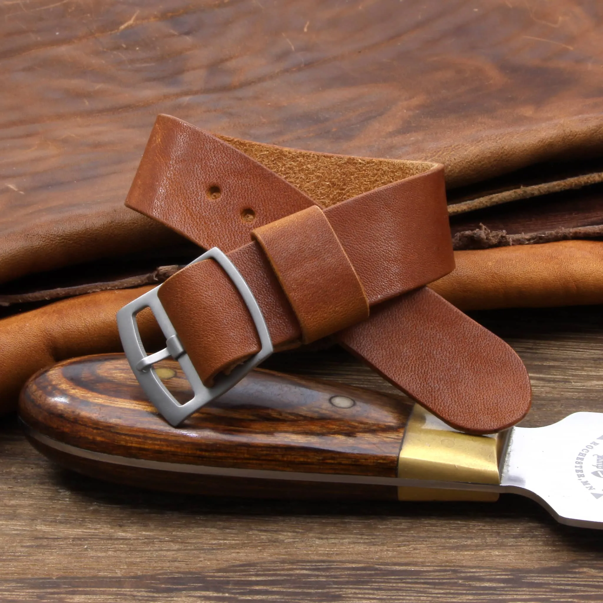 Adjustable One-Piece Leather Watch Strap, Vintage 403