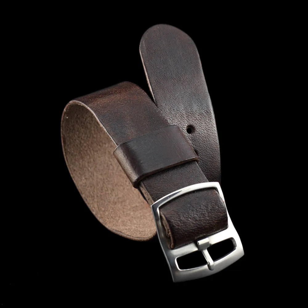 Adjustable One-Piece Leather Watch Strap, Vintage 405