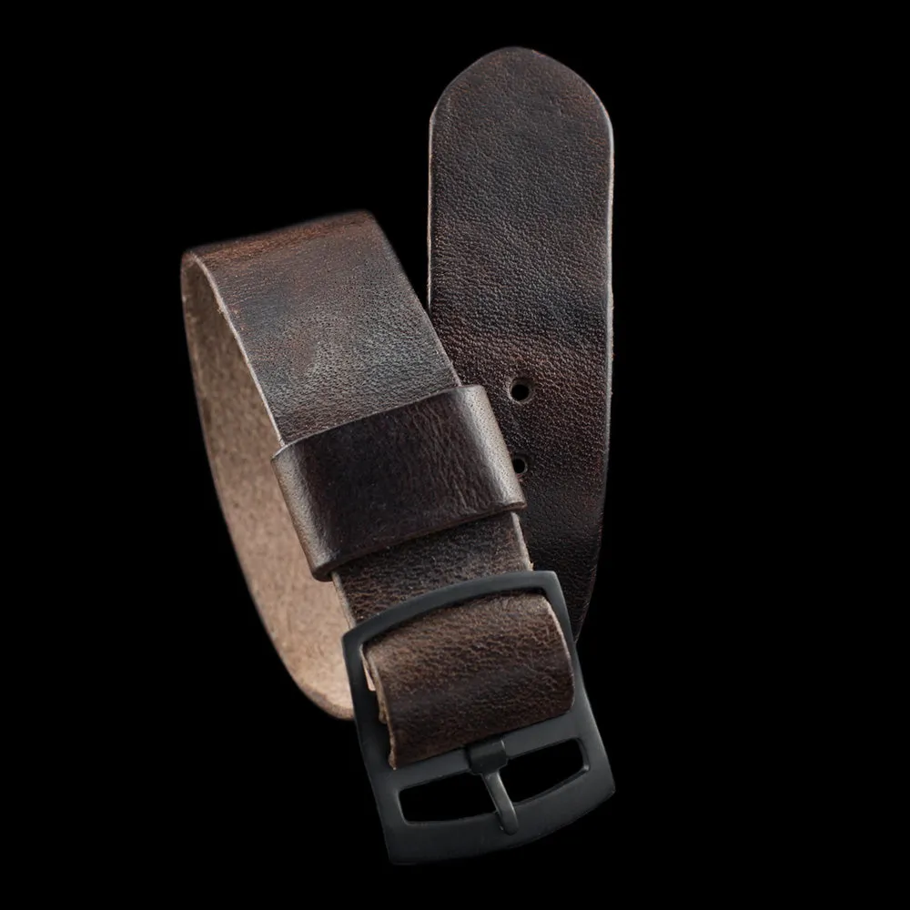 Adjustable One-Piece Leather Watch Strap, Vintage 405