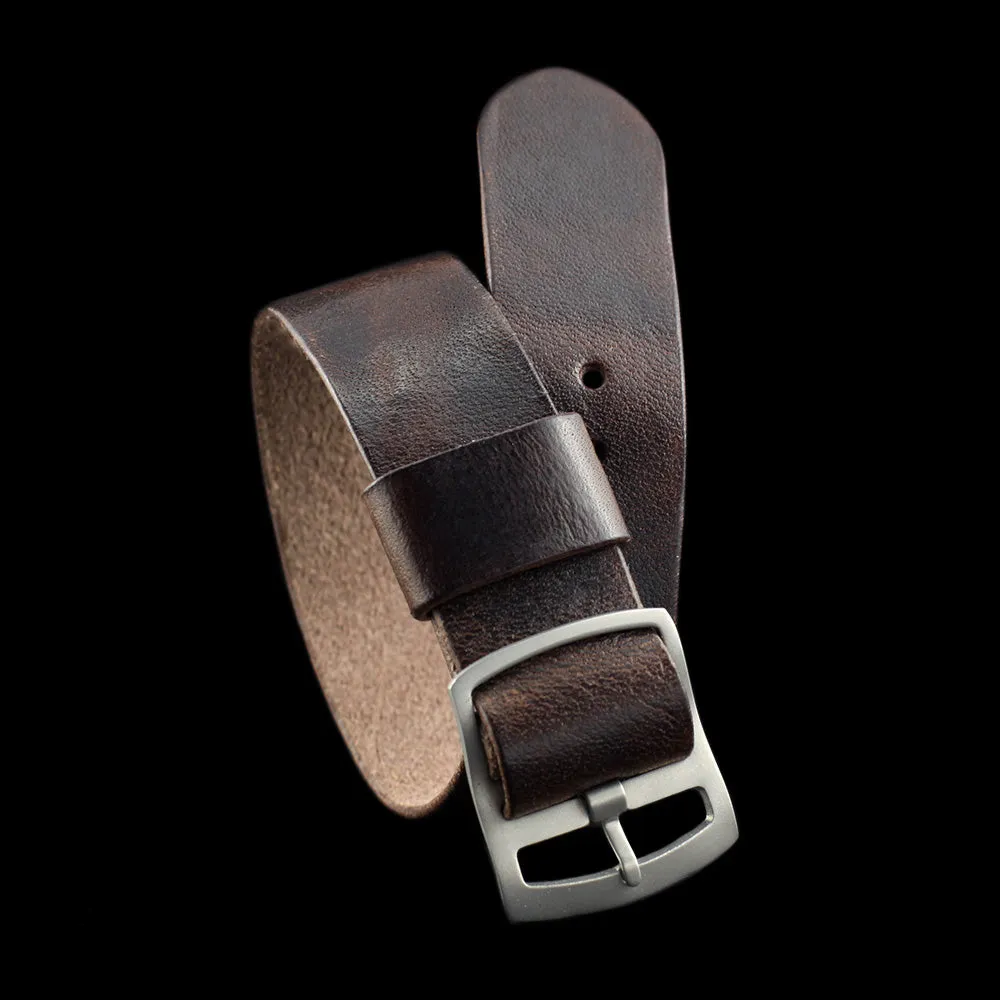 Adjustable One-Piece Leather Watch Strap, Vintage 405