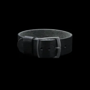 Adjustable One-Piece Leather Watch Strap, Vintage Nero