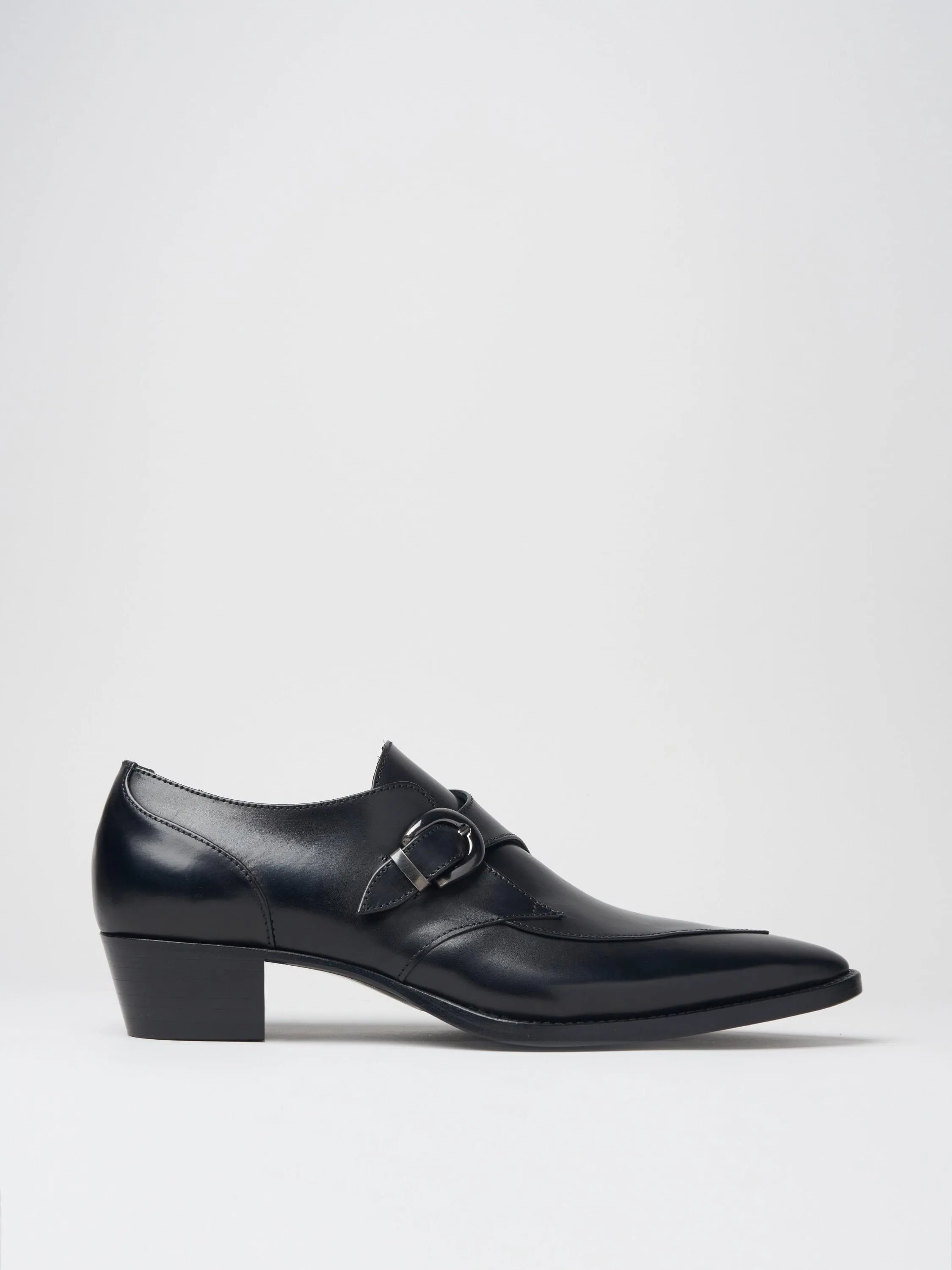 ADRIAN 30MM MONK-STRAP IN BLACK CALFSKIN LEATHER