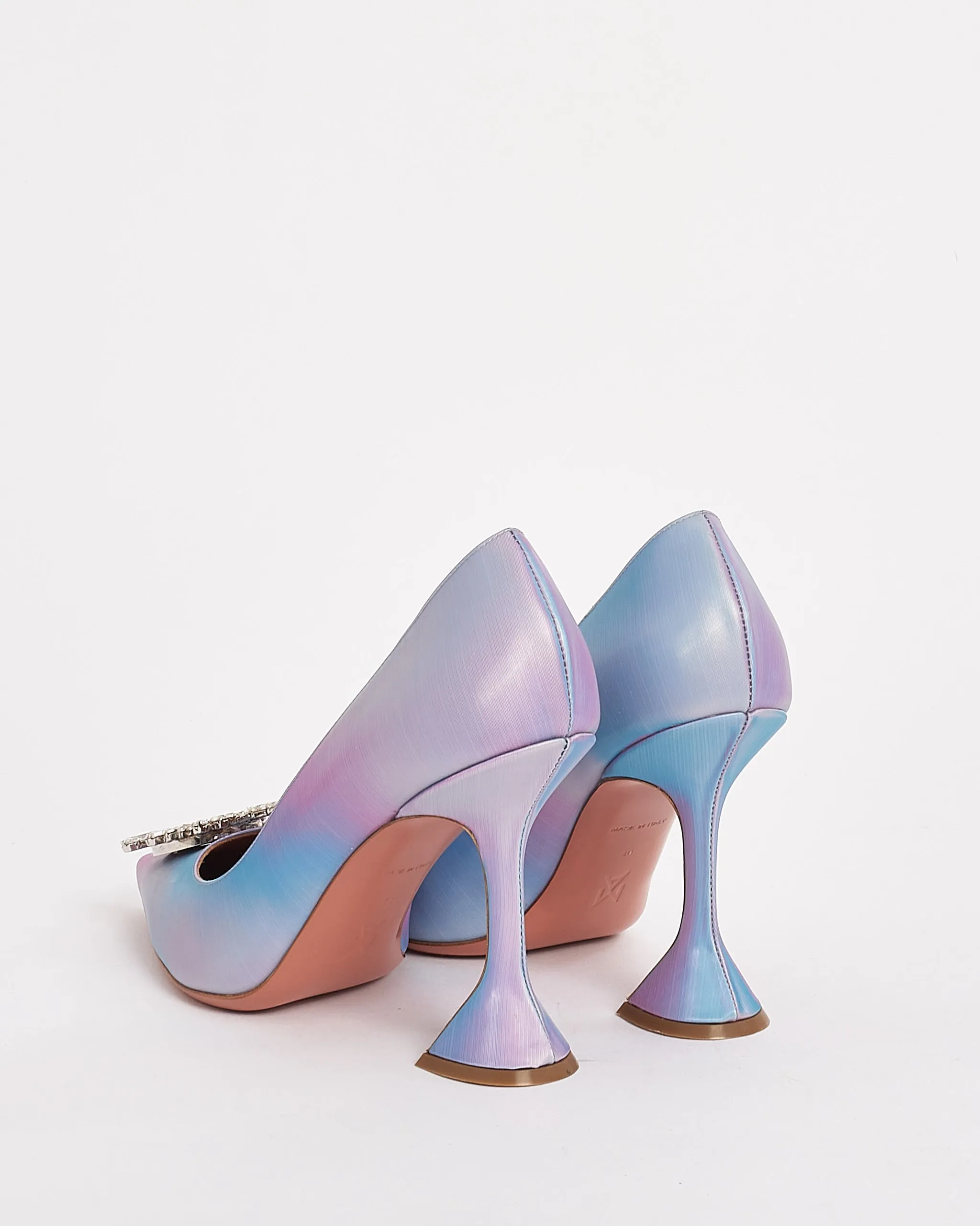 Amina Muadi Pink/Blue Leather Rainbow Fairy Shadow AM Crystal Begum Pumps - 40