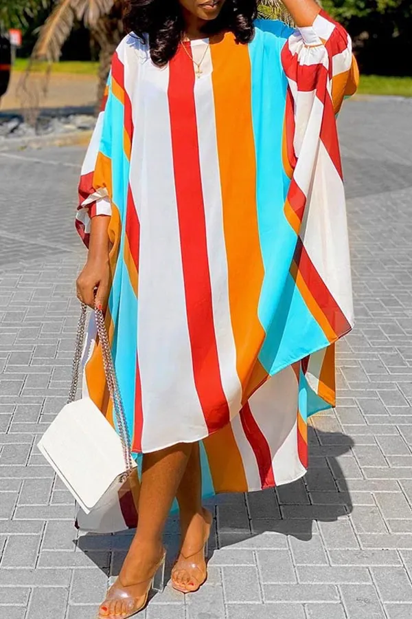 Ankle Length Striped Dress