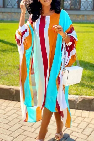 Ankle Length Striped Dress