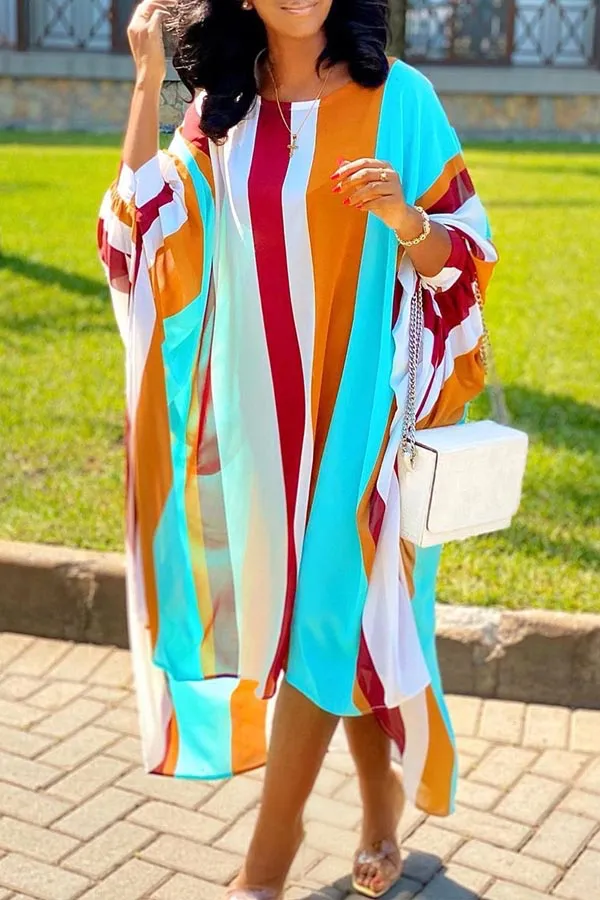 Ankle Length Striped Dress