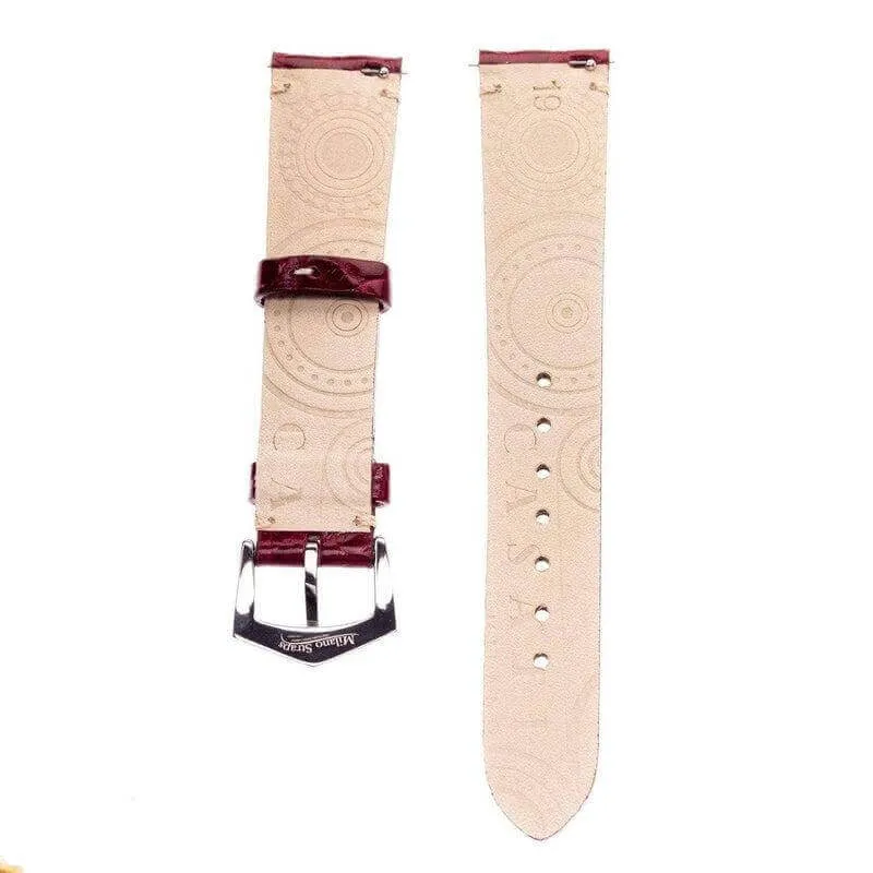 Apple Watch Strap ™  Burgundy Alligator Millennium Minimal Stitches