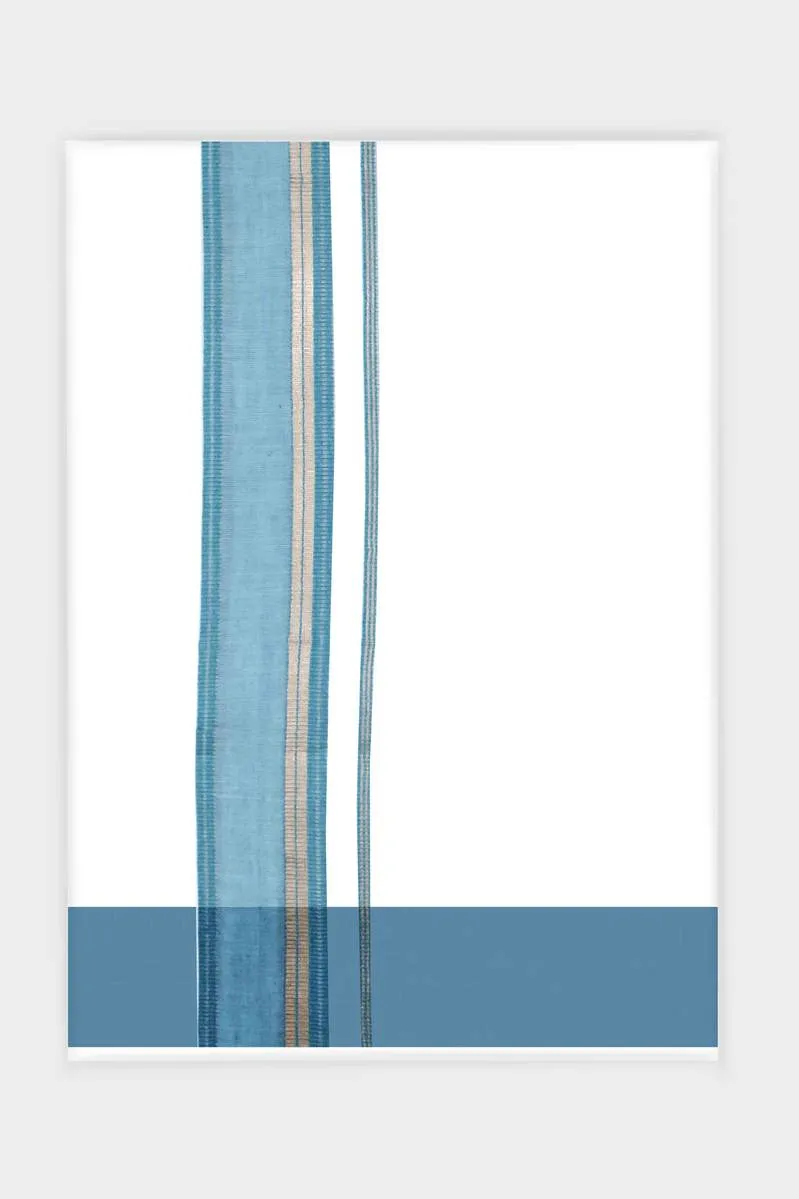 Art Crystal Combo - Soft Kavi And Sky Blue Double Layered Dhoti | Uathayam
