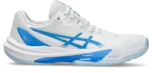 Asics Womens Sky Elite FF Lo 3 Indoor Court Shoes - White/Blue Coast