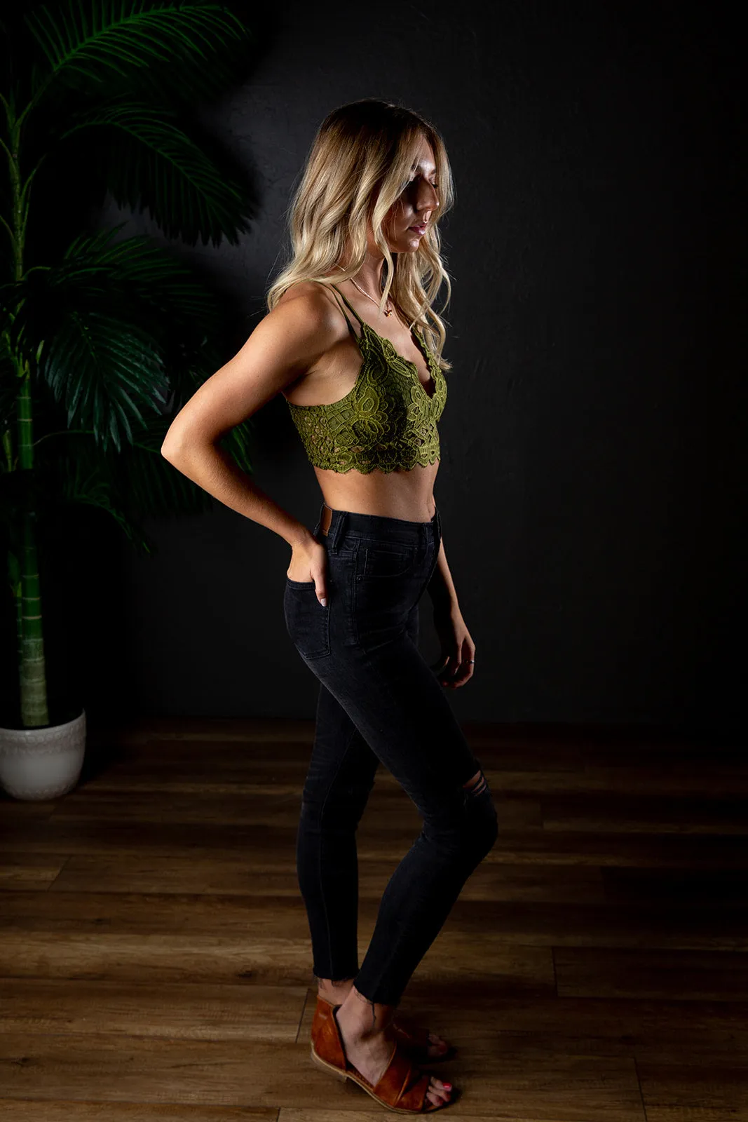 AXEL LACE STRAPPY BRALETTE KIWI