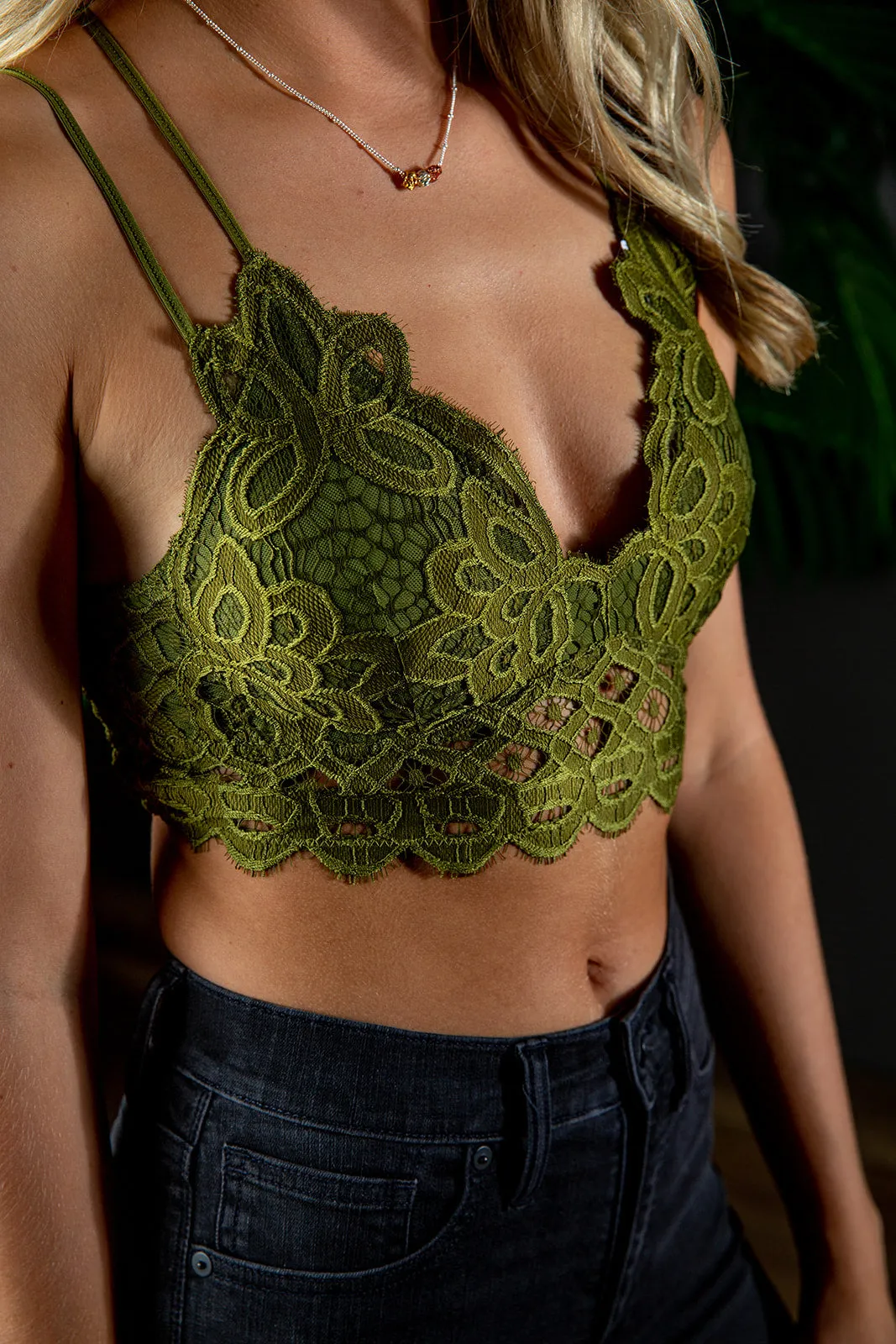 AXEL LACE STRAPPY BRALETTE KIWI