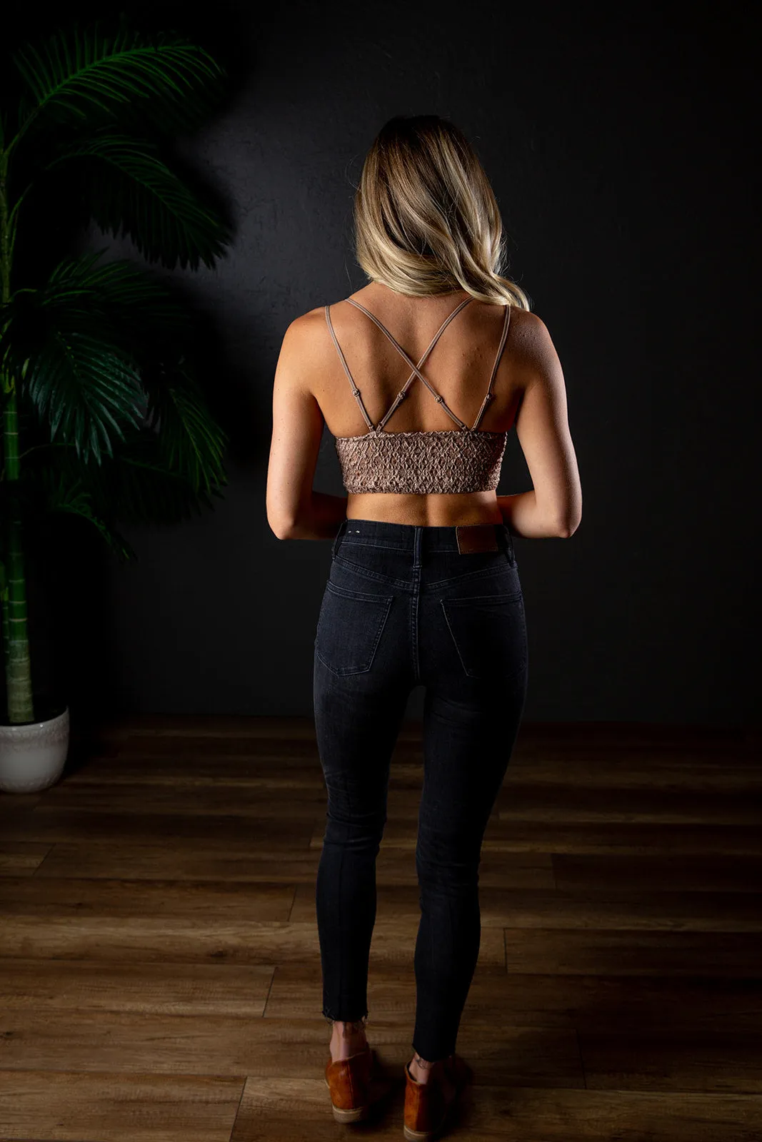 AXEL LACE STRAPPY BRALETTE MOCHA