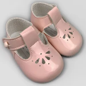 Baby Girl Shoes - Patent Pink with T Bar