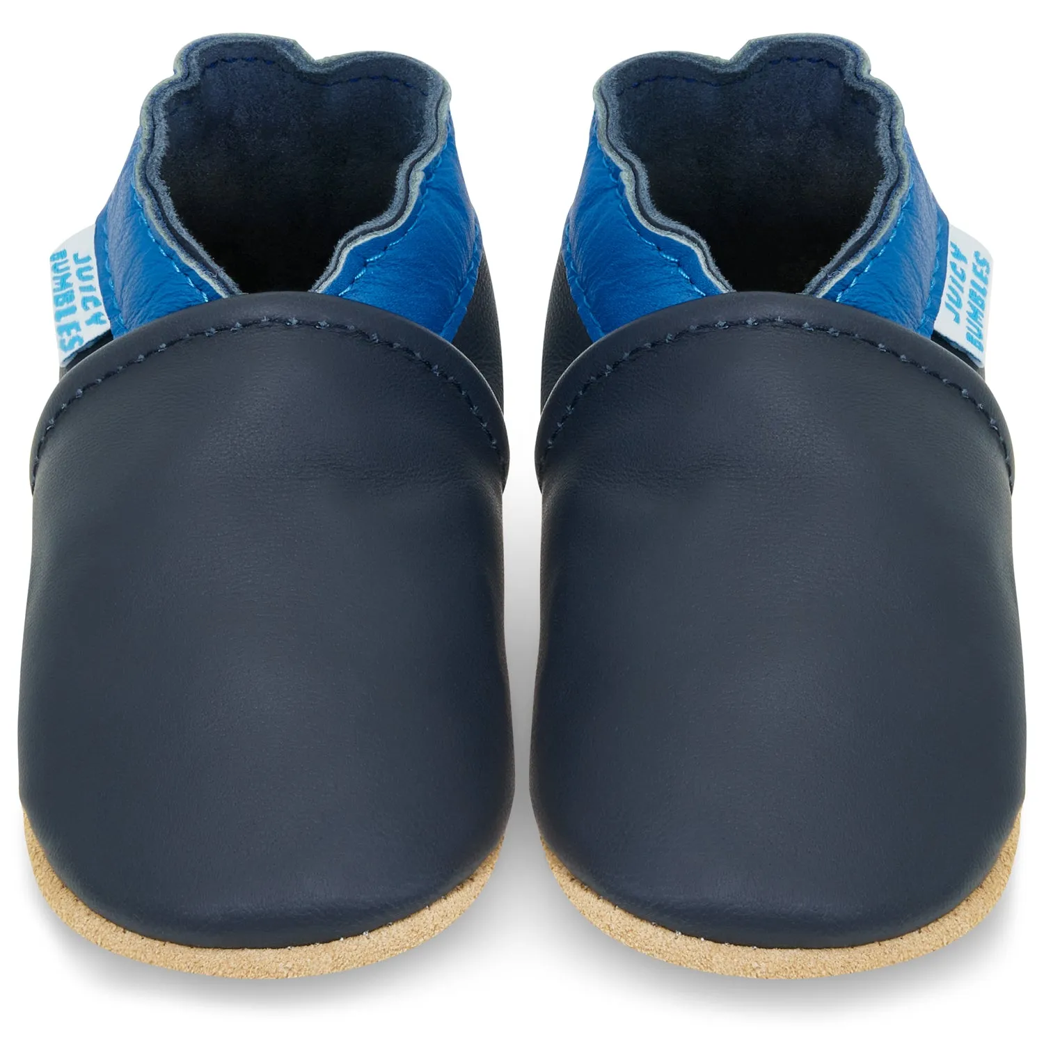 Baby Shoes - Dark Blue with Navy Ankle Trim