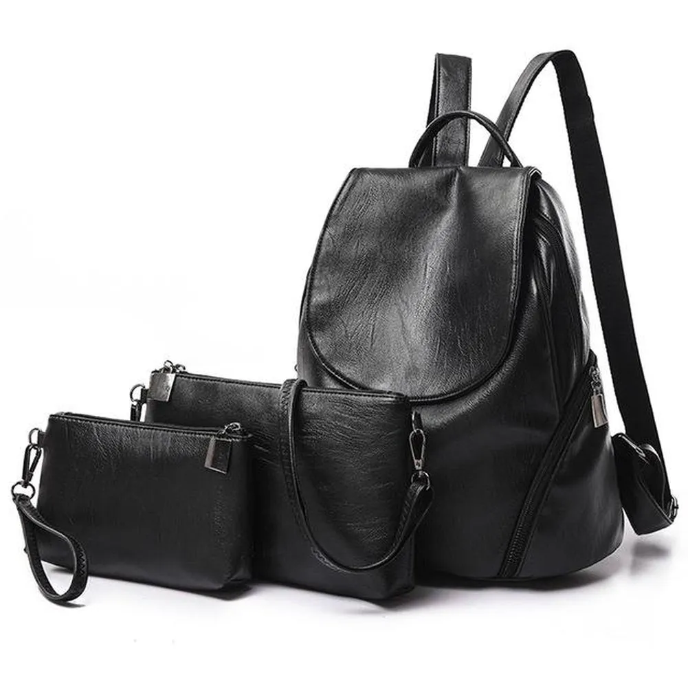 Backpack & Handbag Set  <br>Vegan-Leather
