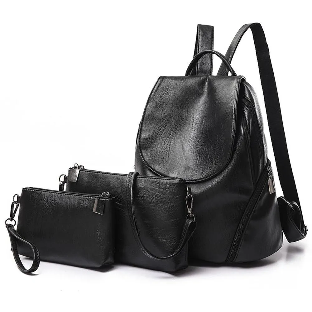 Backpack & Handbag Set  <br>Vegan-Leather