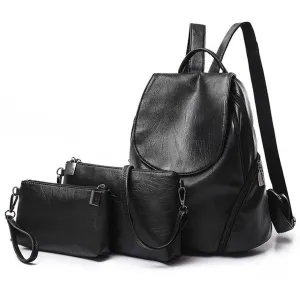Backpack & Handbag Set  <br>Vegan-Leather