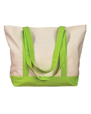 BAGedge Canvas Boat Tote | Natural/ Lime