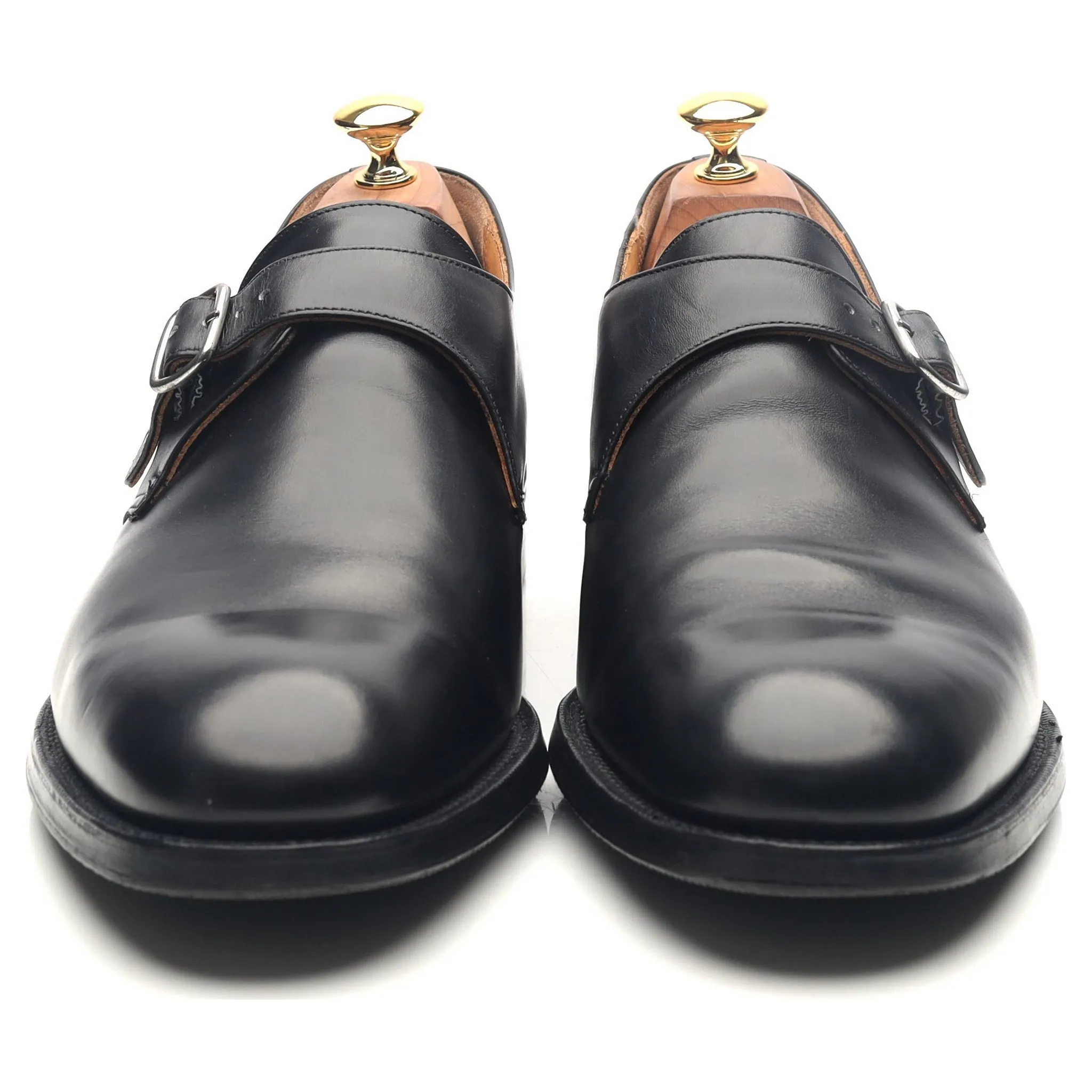 'Becket' Black Leather Monk Strap UK 10 F