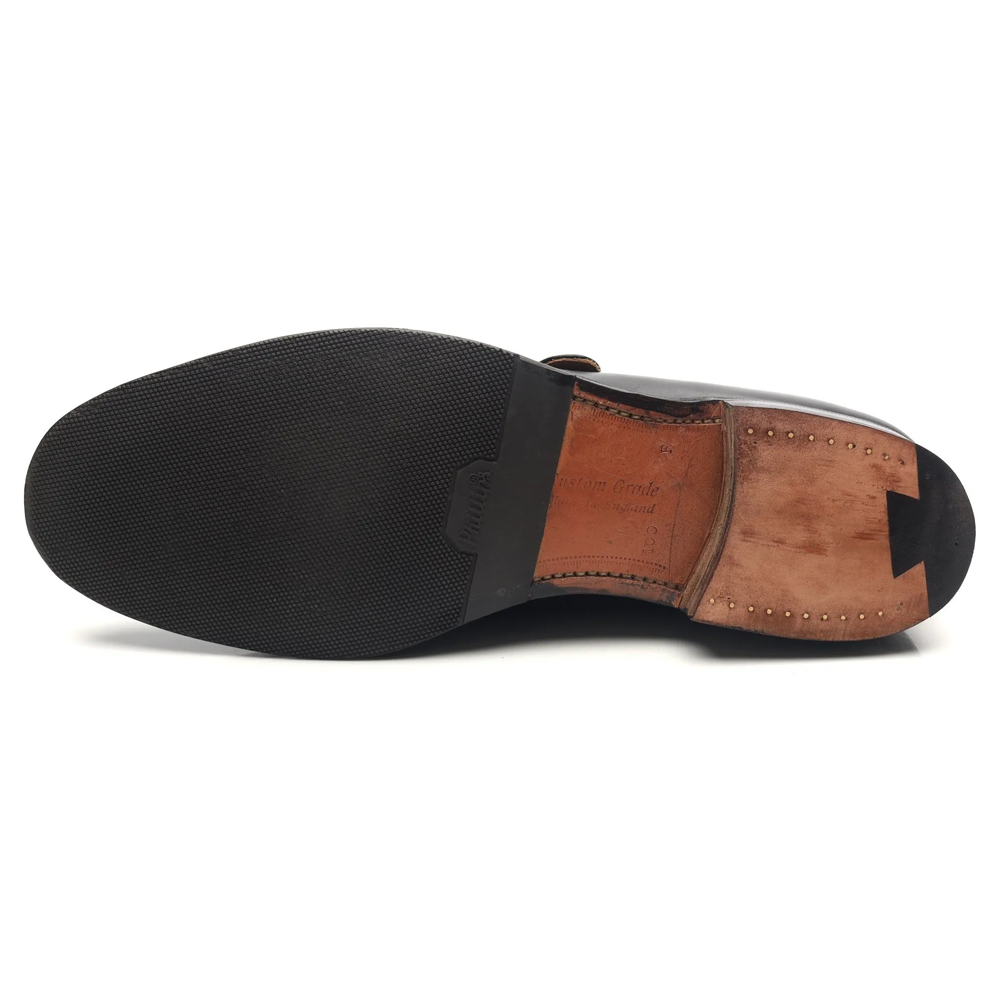 'Becket' Black Leather Monk Strap UK 10 F